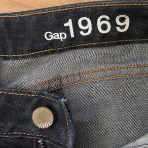Ladies Gap 1969 Dark Wash Blue Denim Curvy Low Rise Boot Cut Leg Jeans